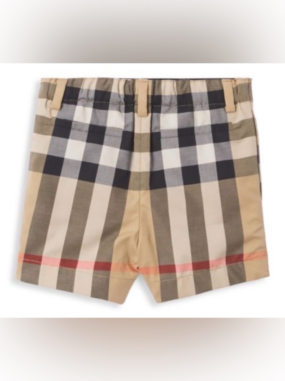 NWT [Burberry] Authentic Luxury Check Plaid Elastic Waist Shorts Toddler Sz 6M - Picture 2 of 13